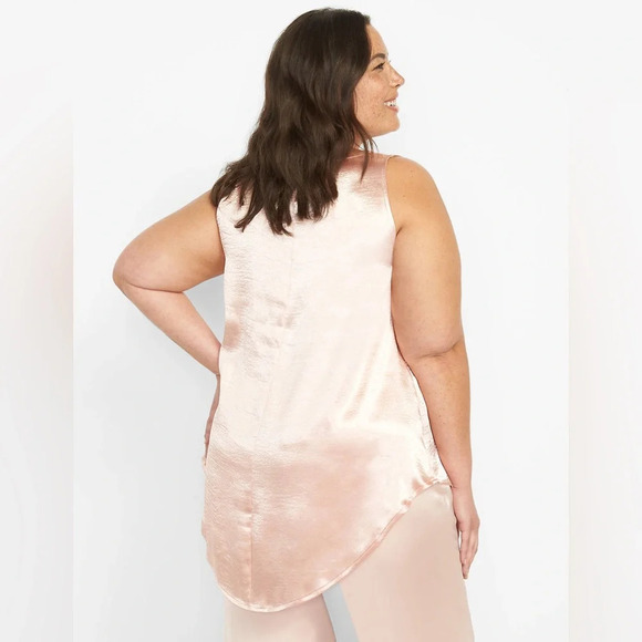 ☘️ NWT Lane Bryant Crew-Neck Satin Tank, Size 20, Pink - Picture 4 of 8